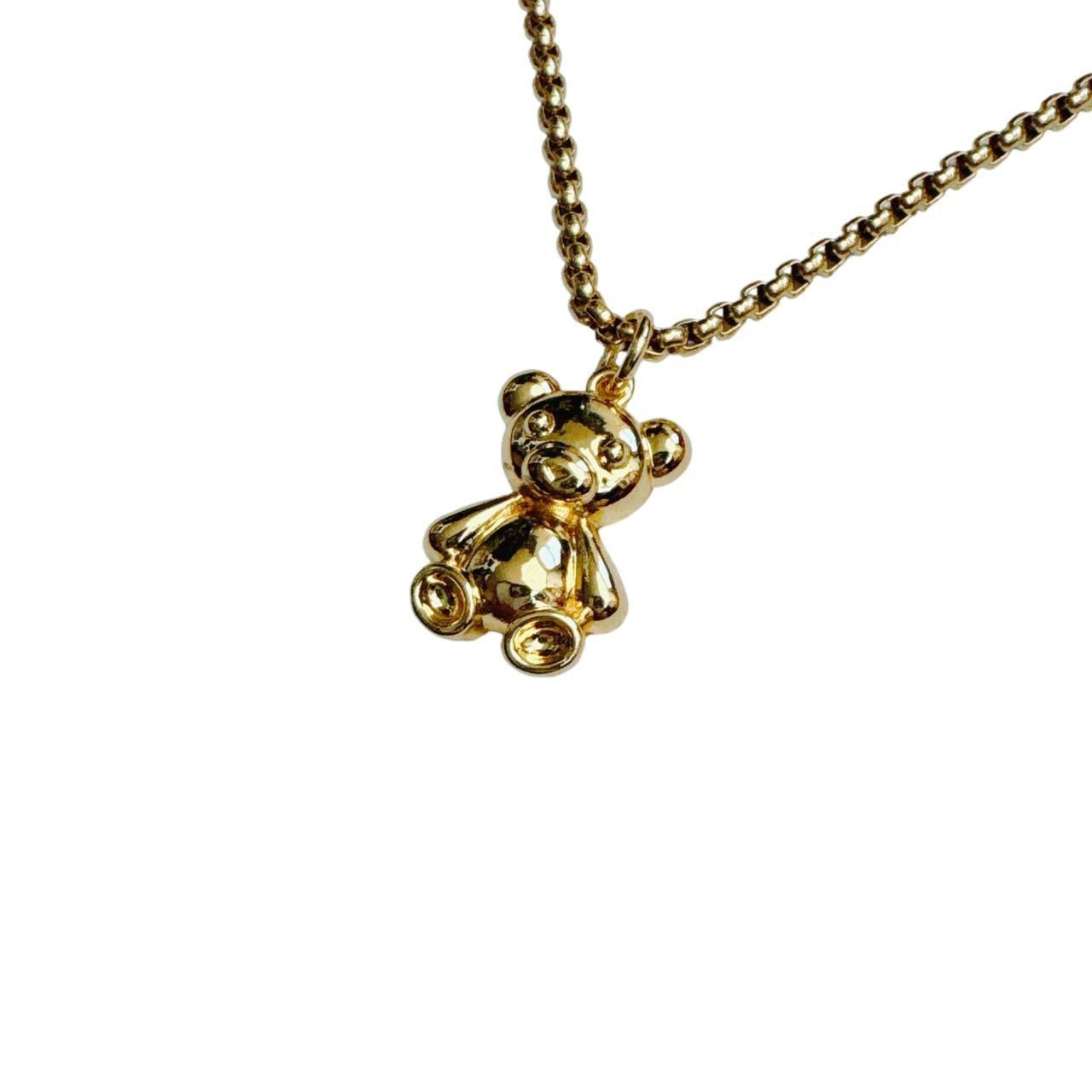gold teddy bear necklace