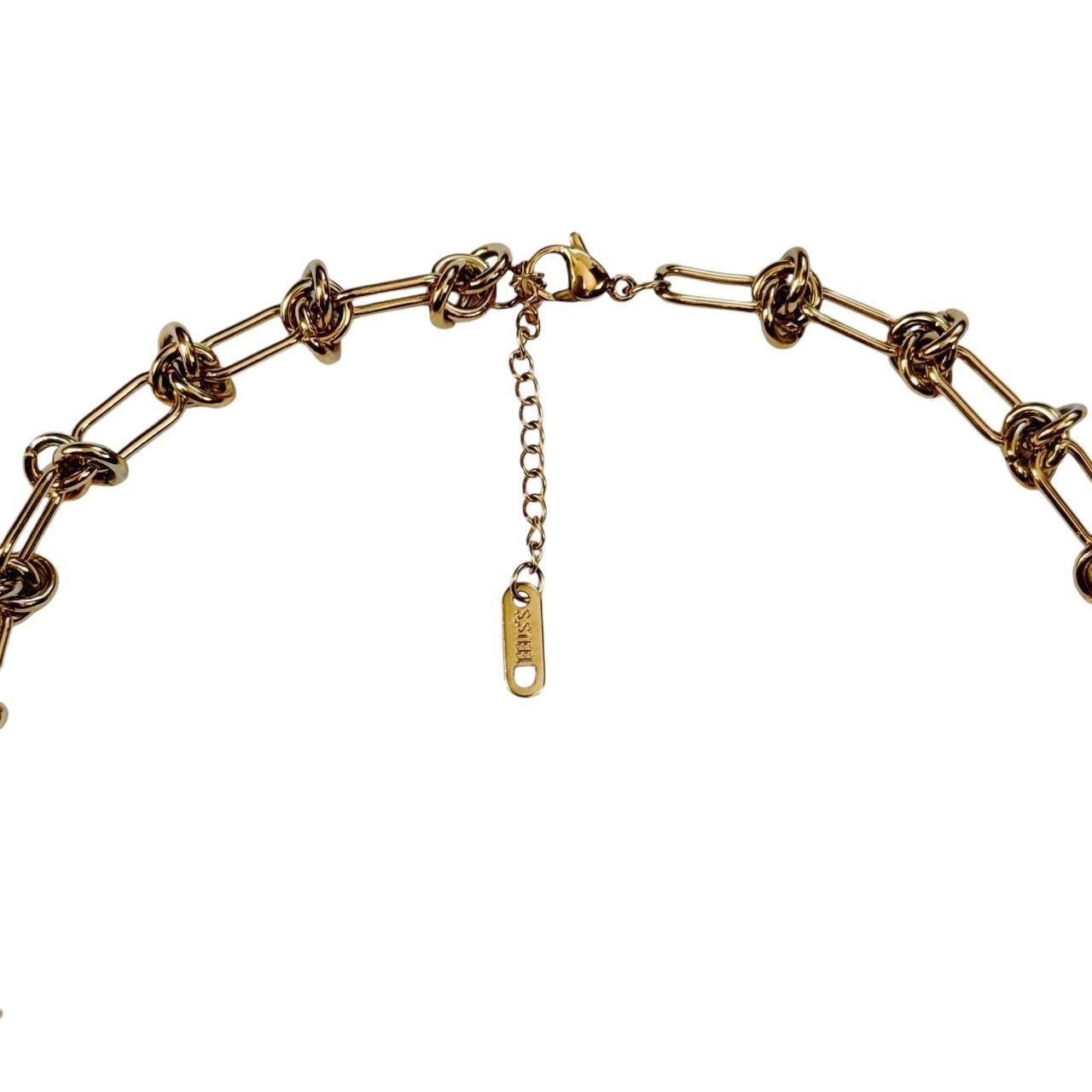 gold chainmail charm necklace - bunny