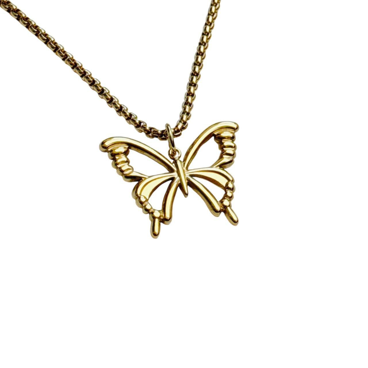 gold butterfly necklace