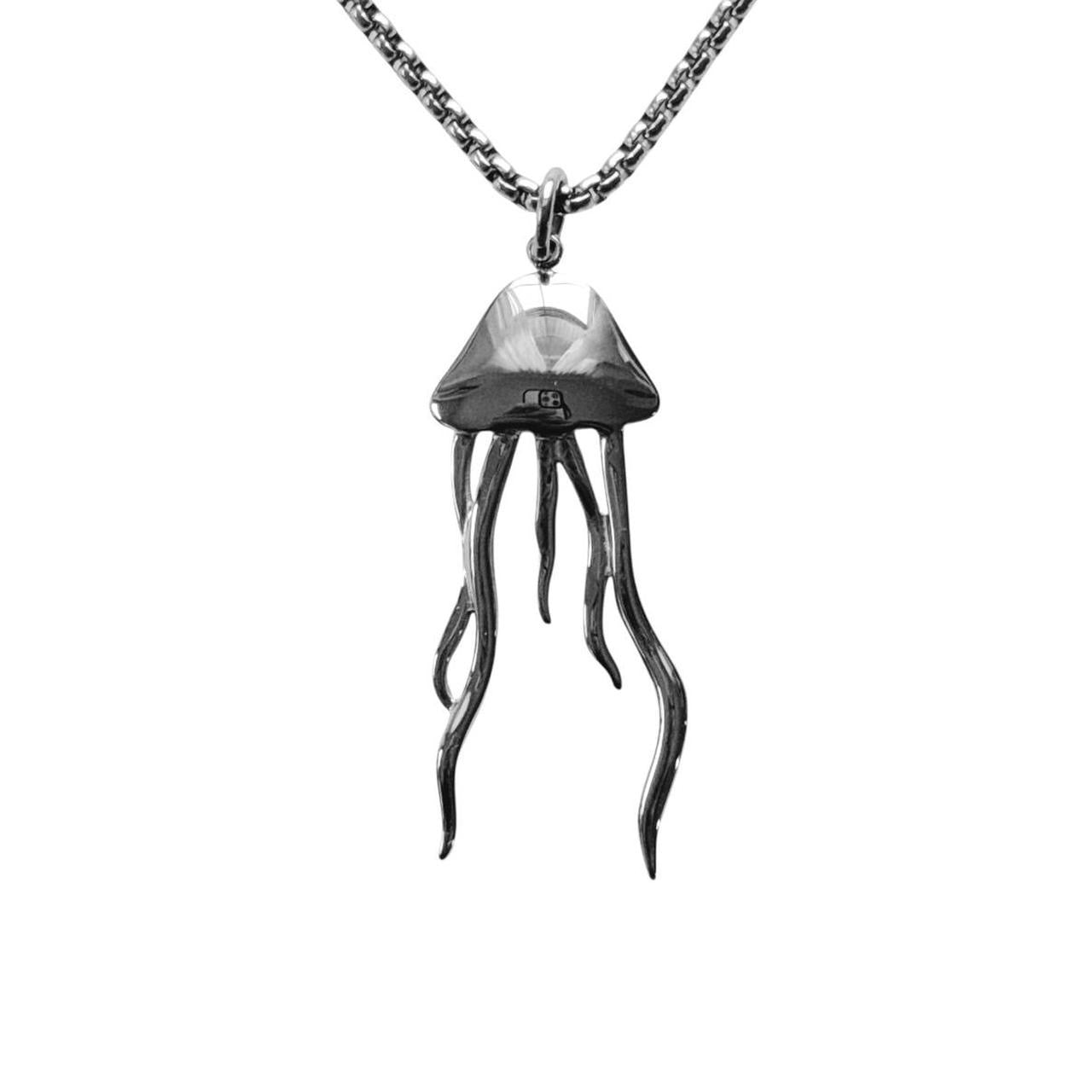 silver jellyfish necklace