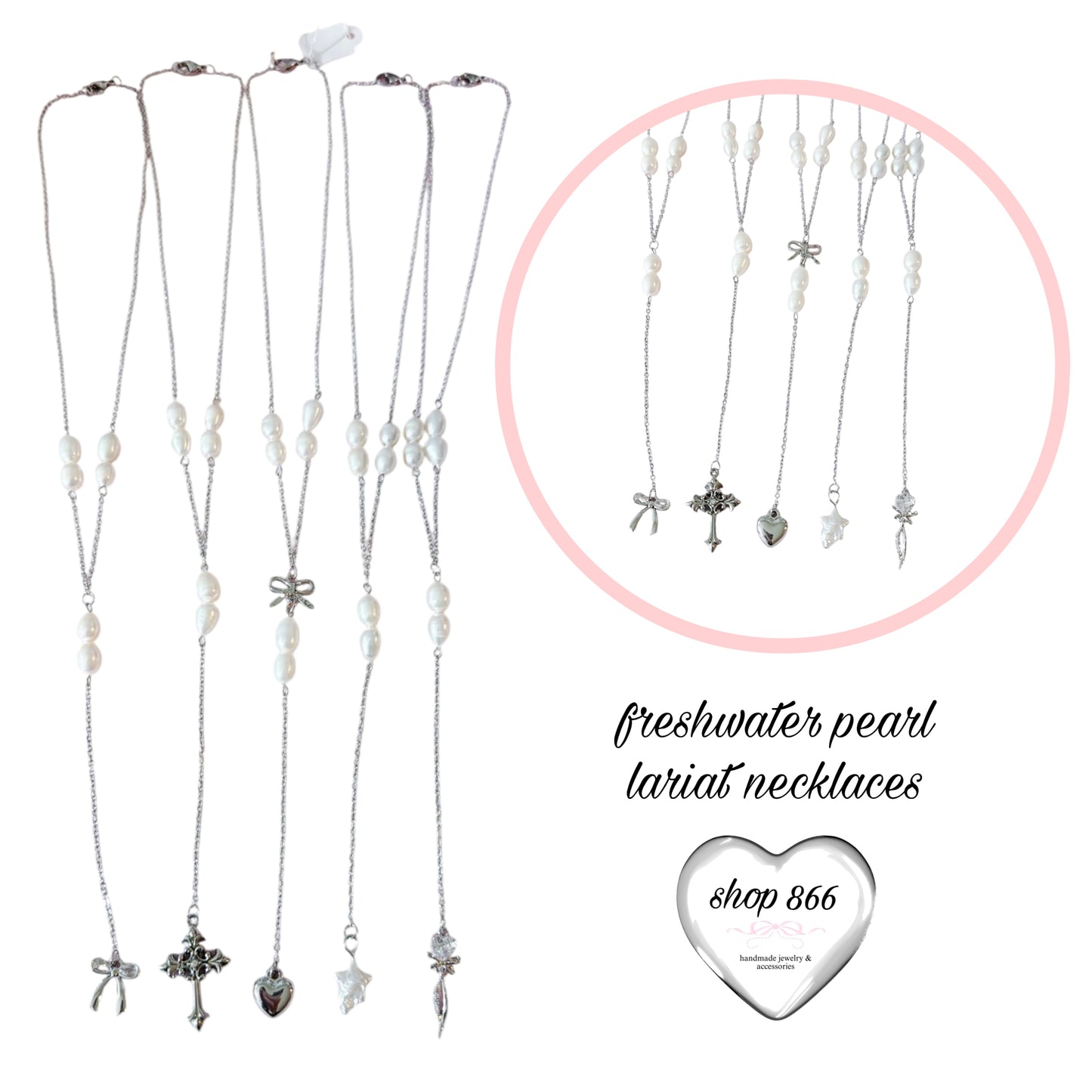 pearl lariat necklaces π