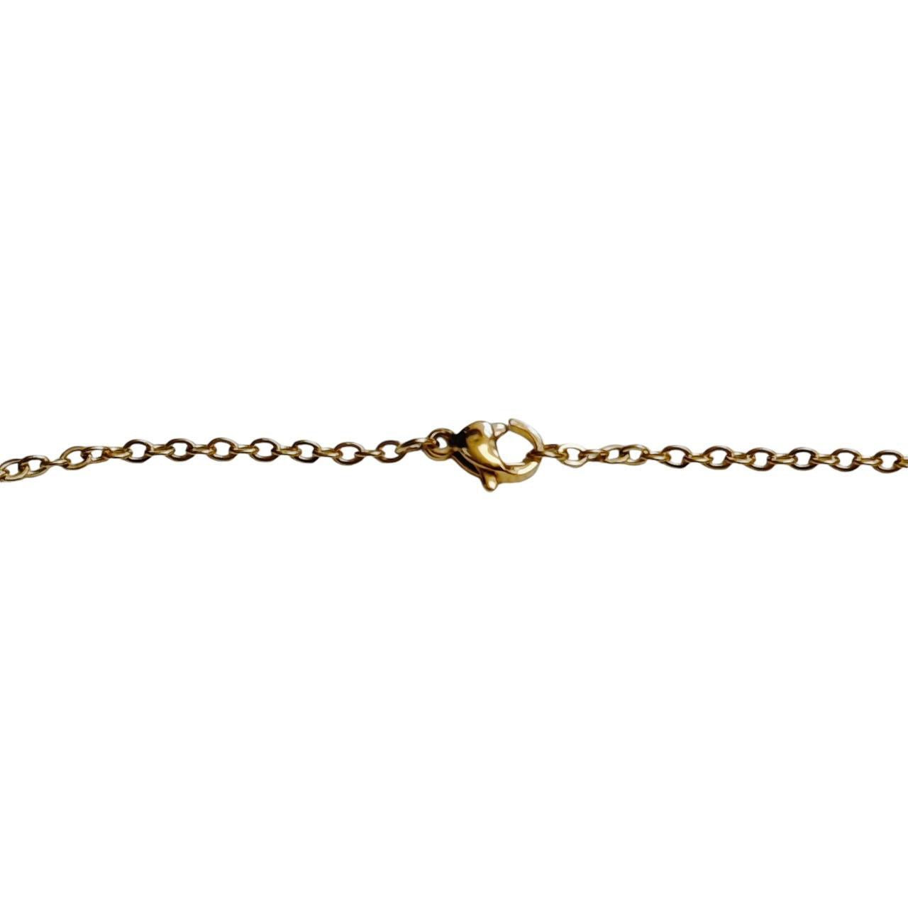 gold pink cats eye heart necklace