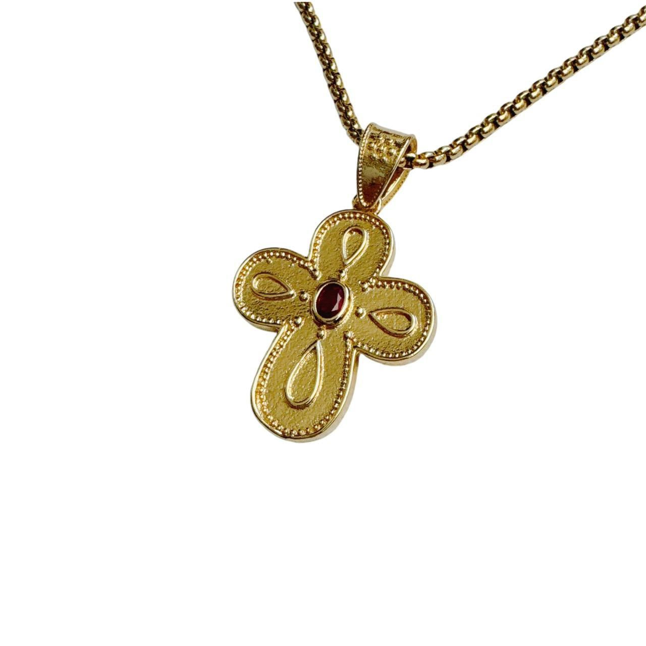 gold rhinestone cross necklace
