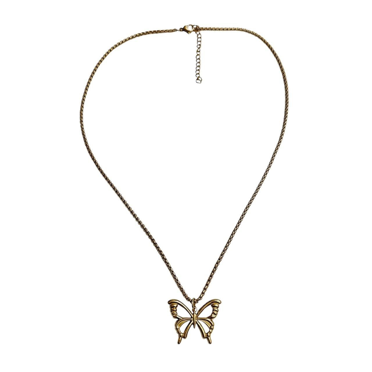 gold butterfly necklace