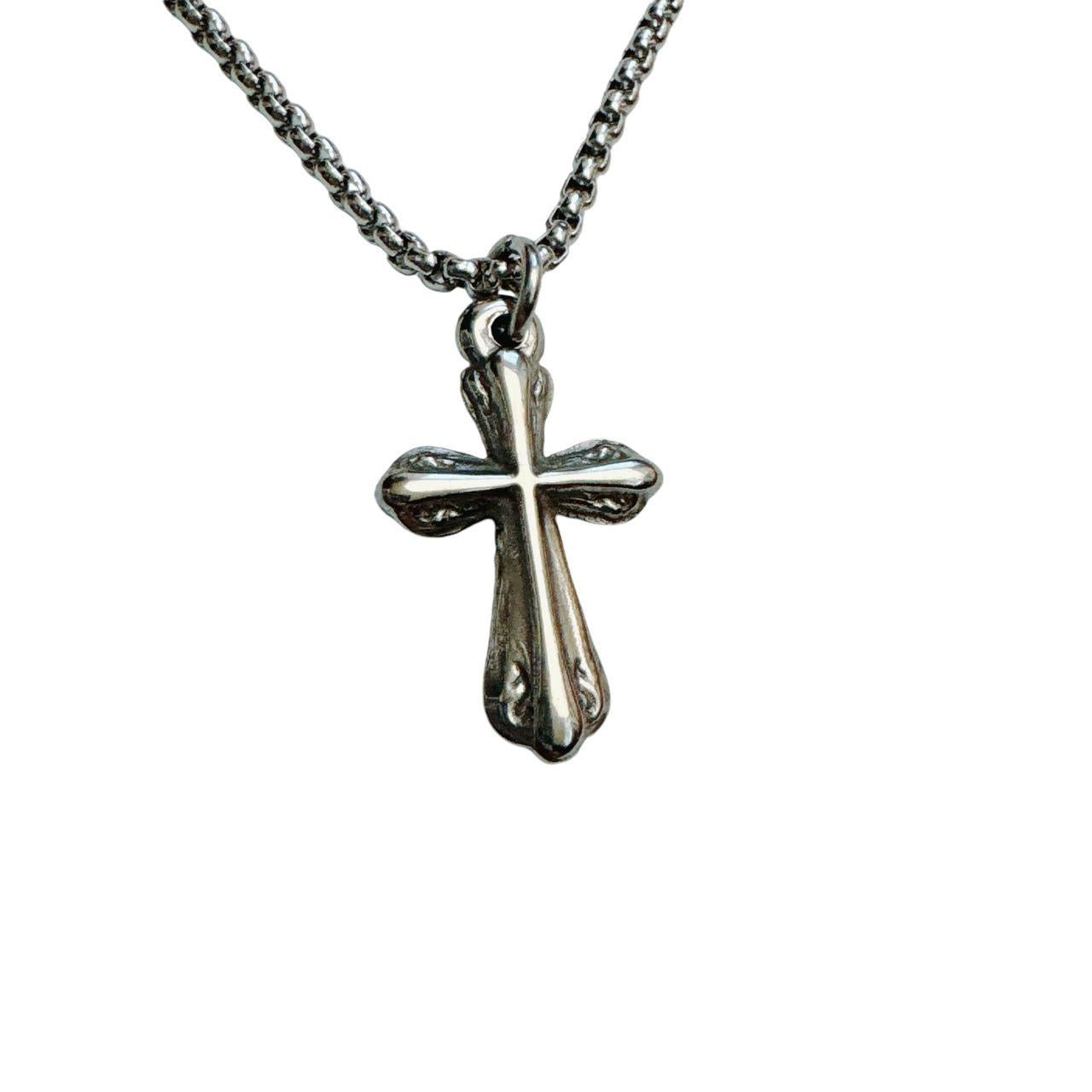 silver cross necklace