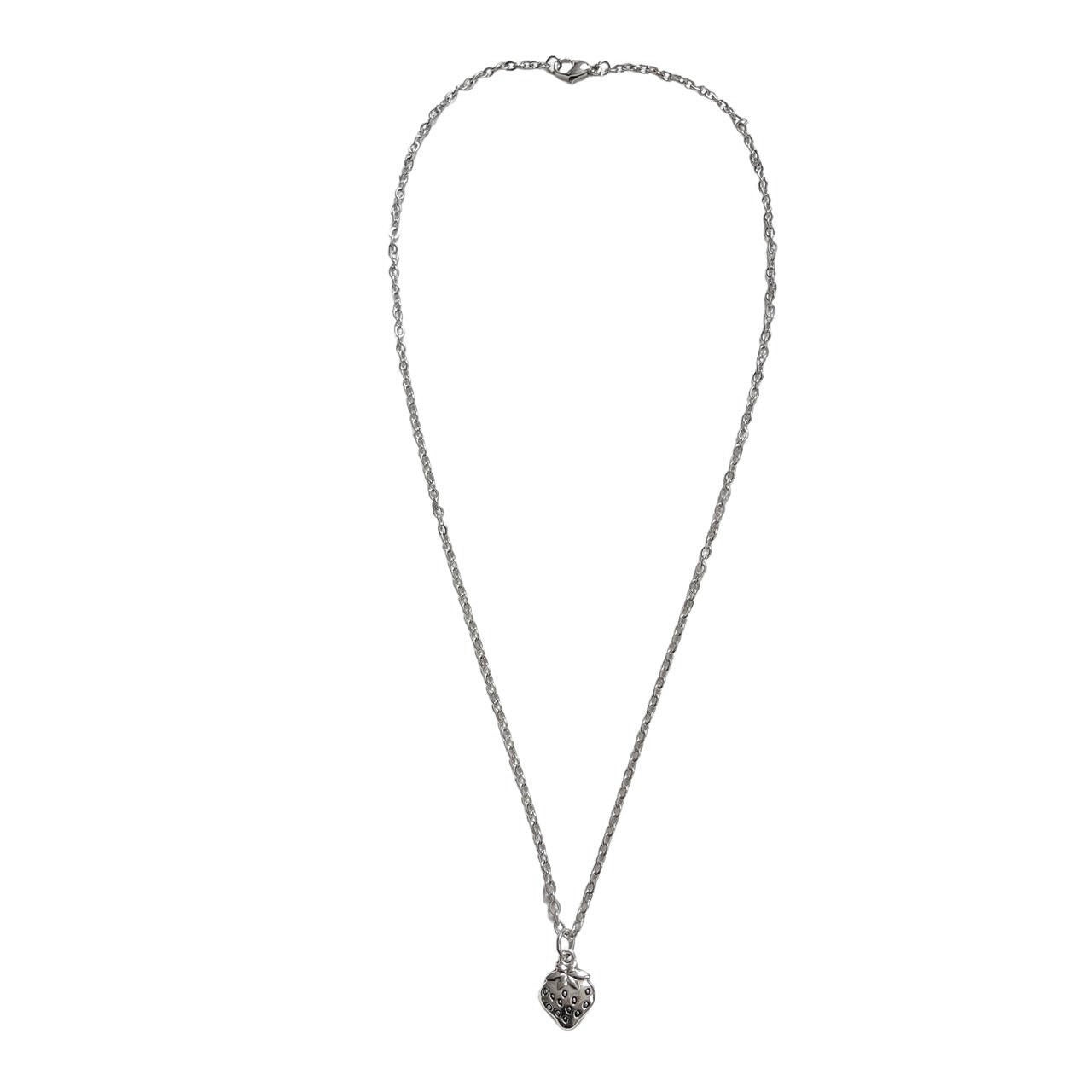 Silver Strawberry Necklace