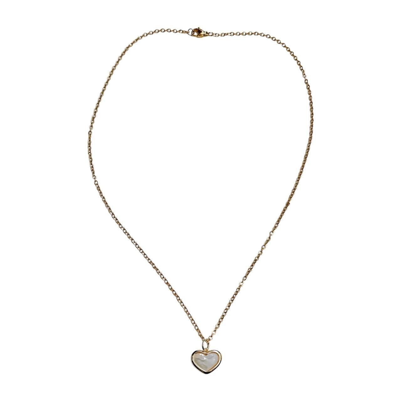 gold shell heart necklace