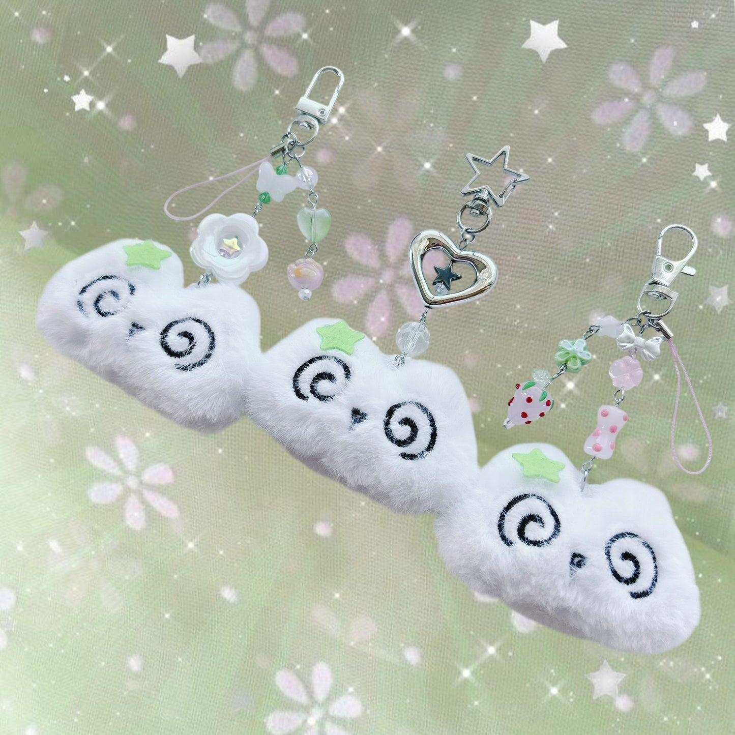 loopy kitty plush keychains