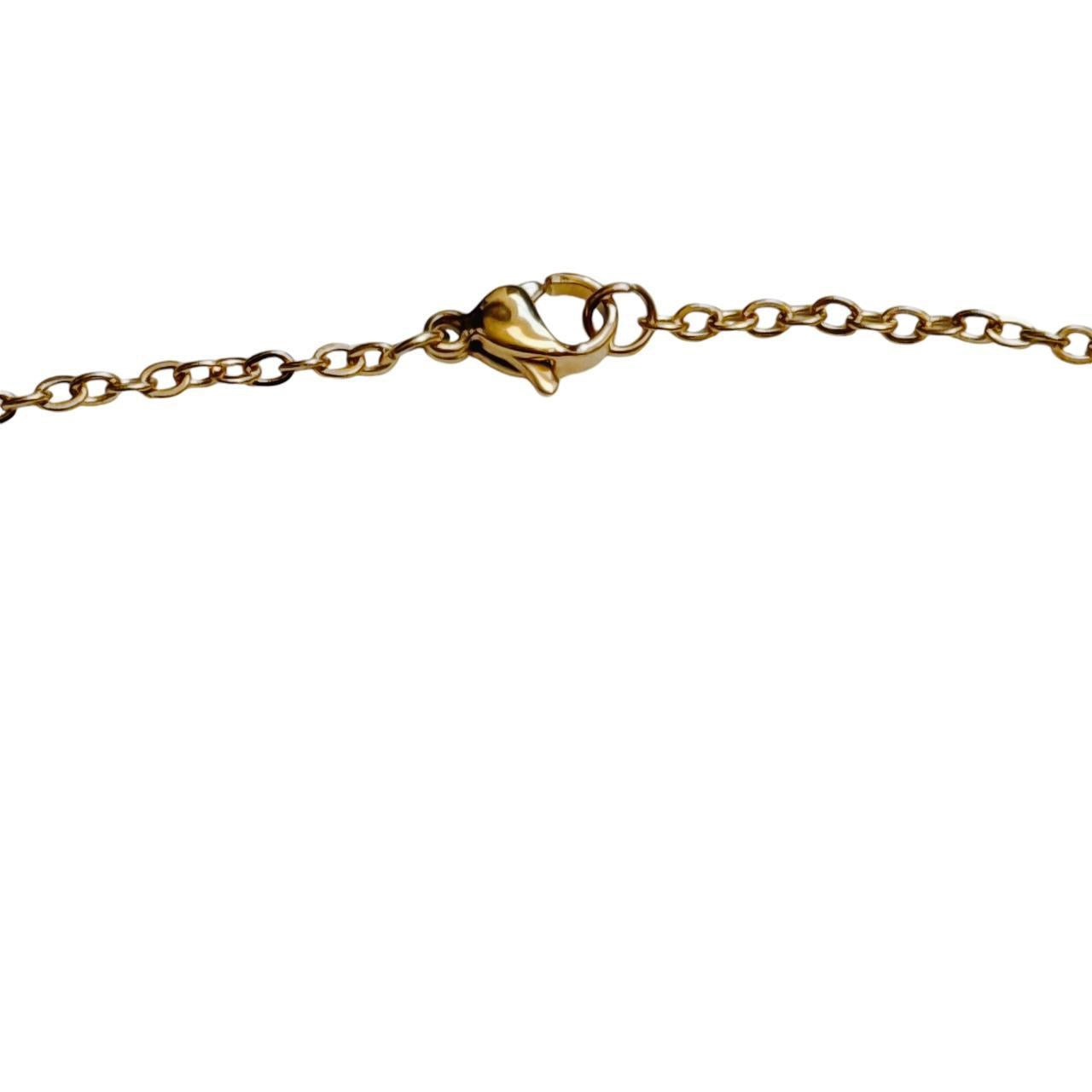 gold hollow bunny necklace