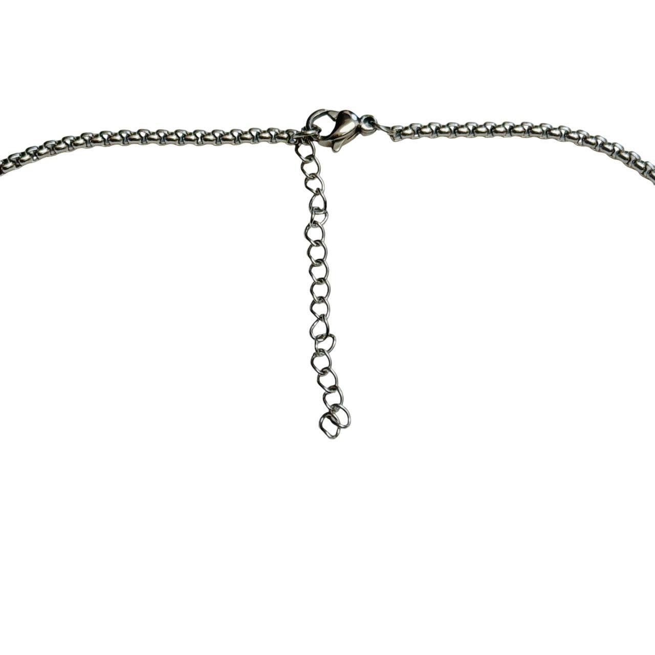 silver large heart cross locket necklace
