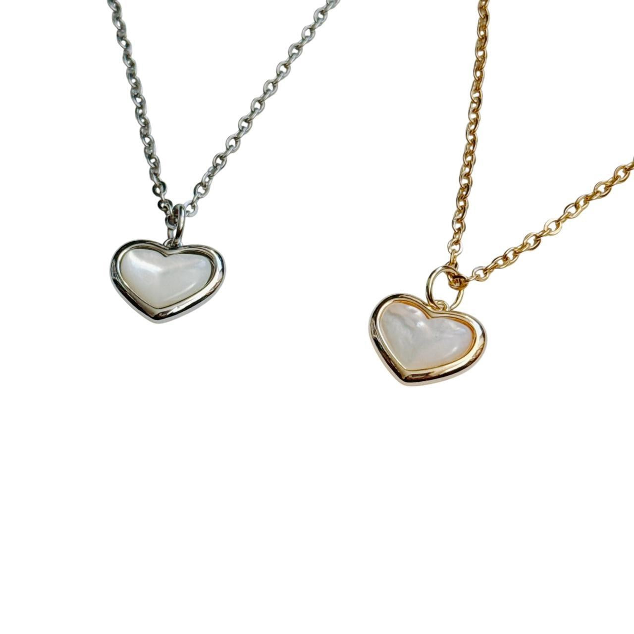 gold shell heart necklace