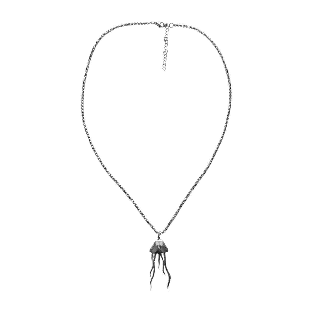 silver jellyfish necklace
