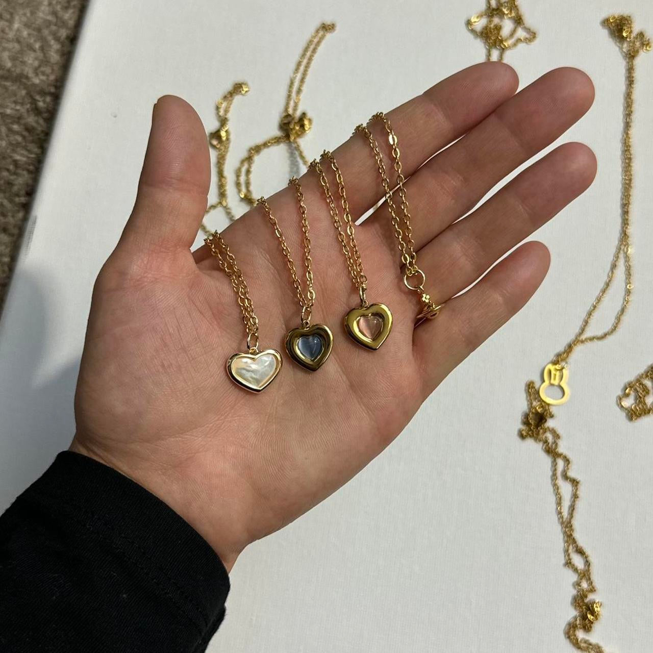 gold shell heart necklace