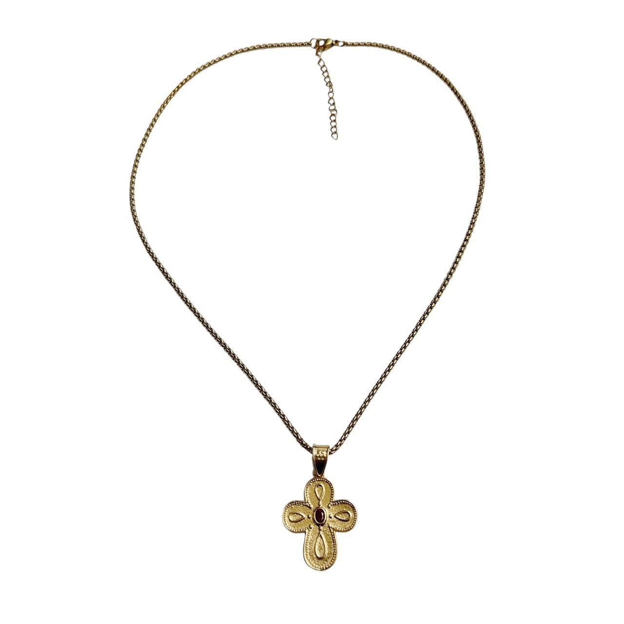 gold rhinestone cross necklace