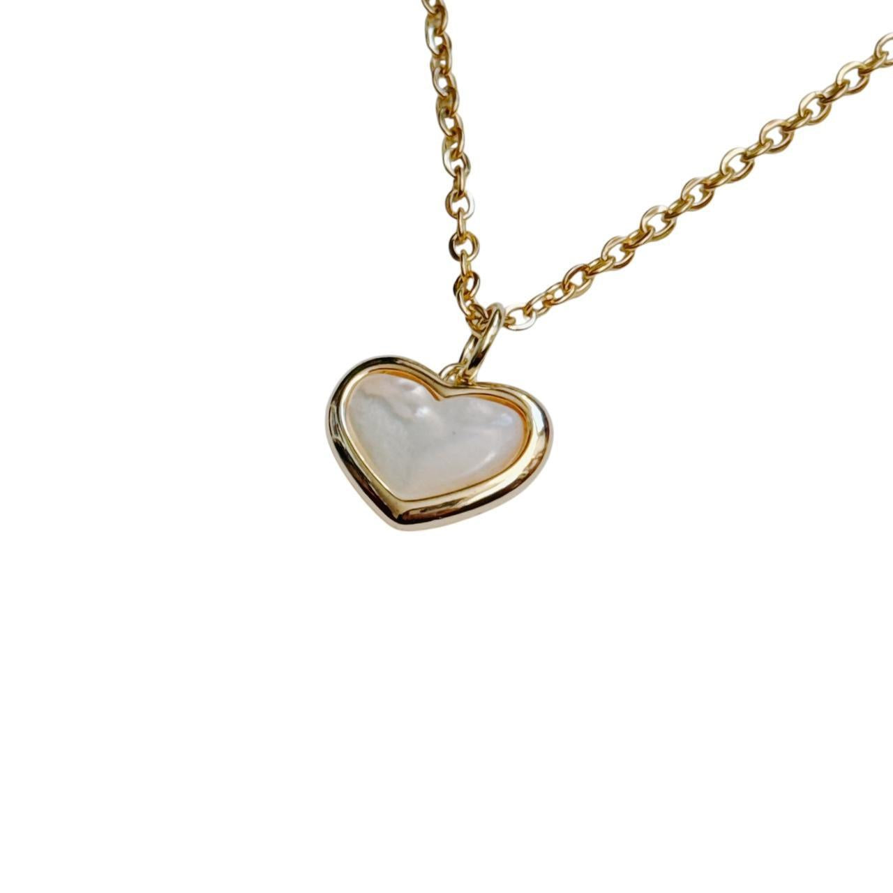 gold shell heart necklace