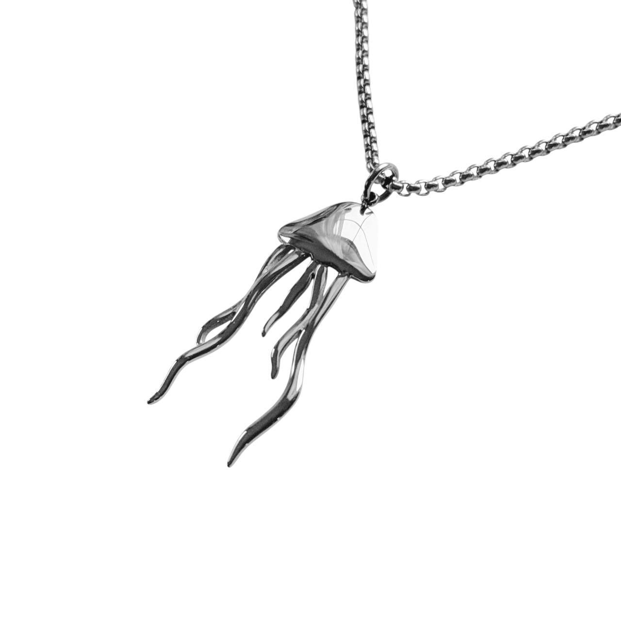 silver jellyfish necklace