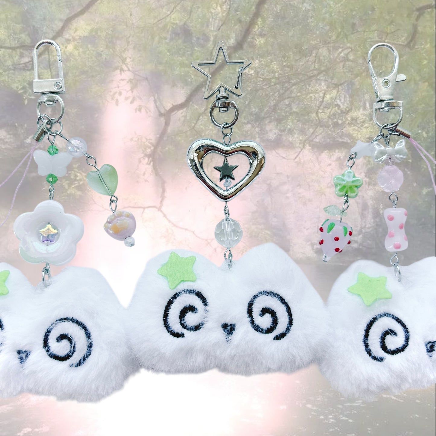 loopy kitty plush keychains