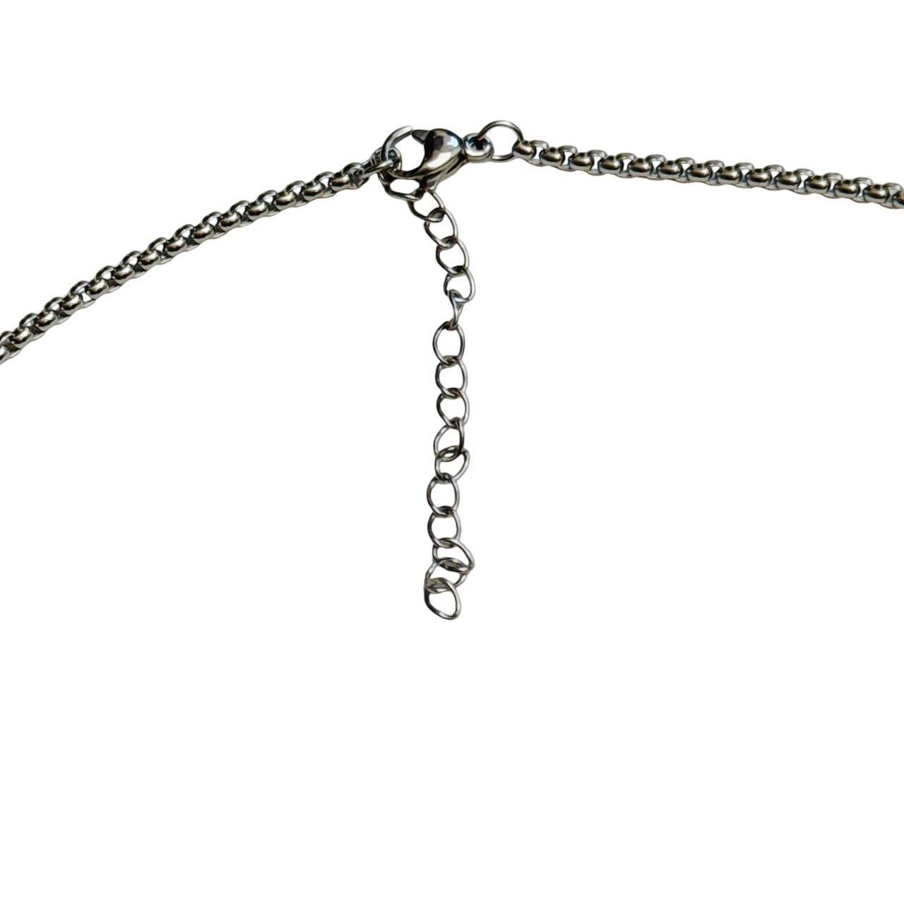 silver large puffy heart necklace