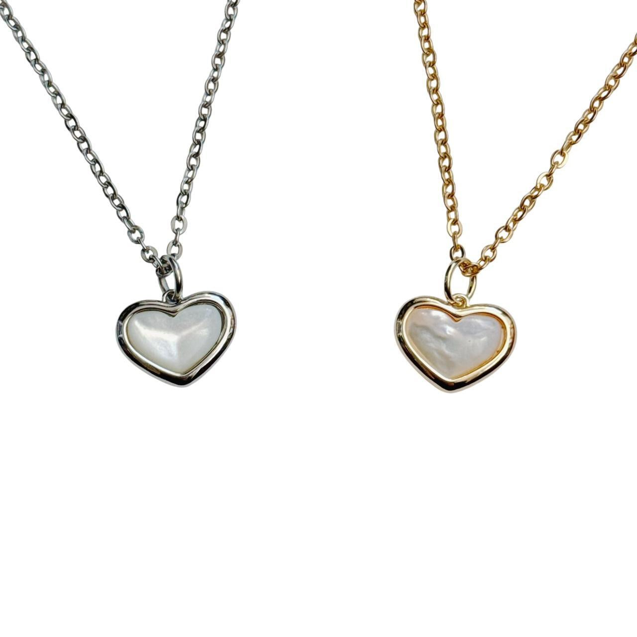 gold shell heart necklace