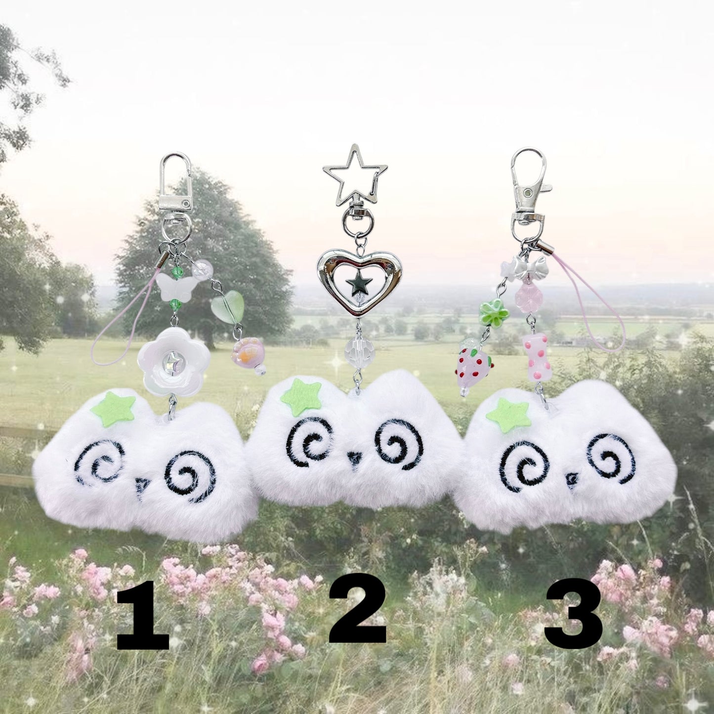 loopy kitty plush keychains