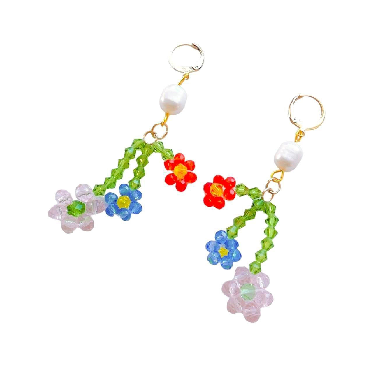 Beaded Flower Earrings