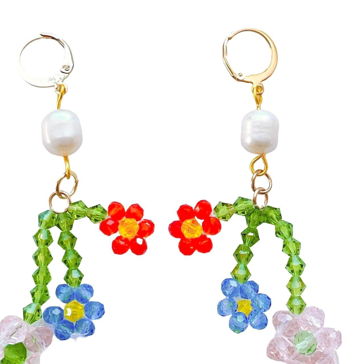 Beaded Flower Earrings