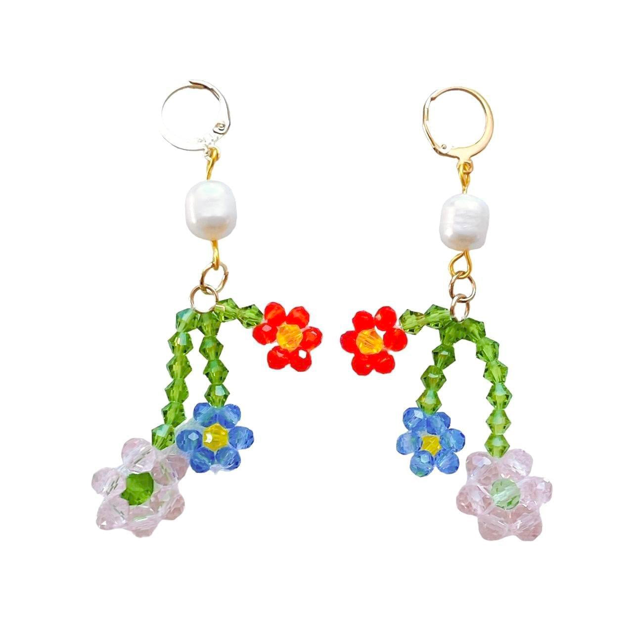 Beaded Flower Earrings