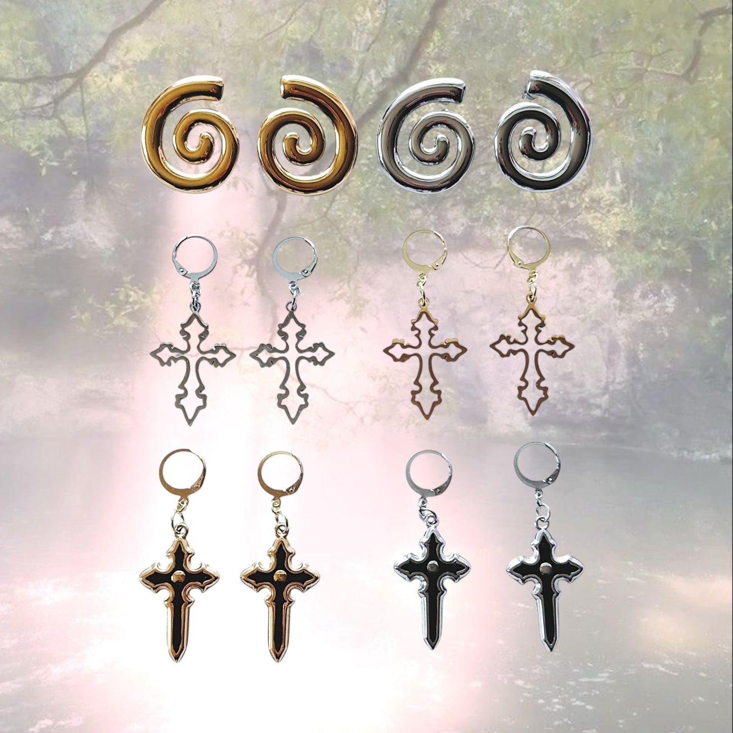 gold spiral earrings
