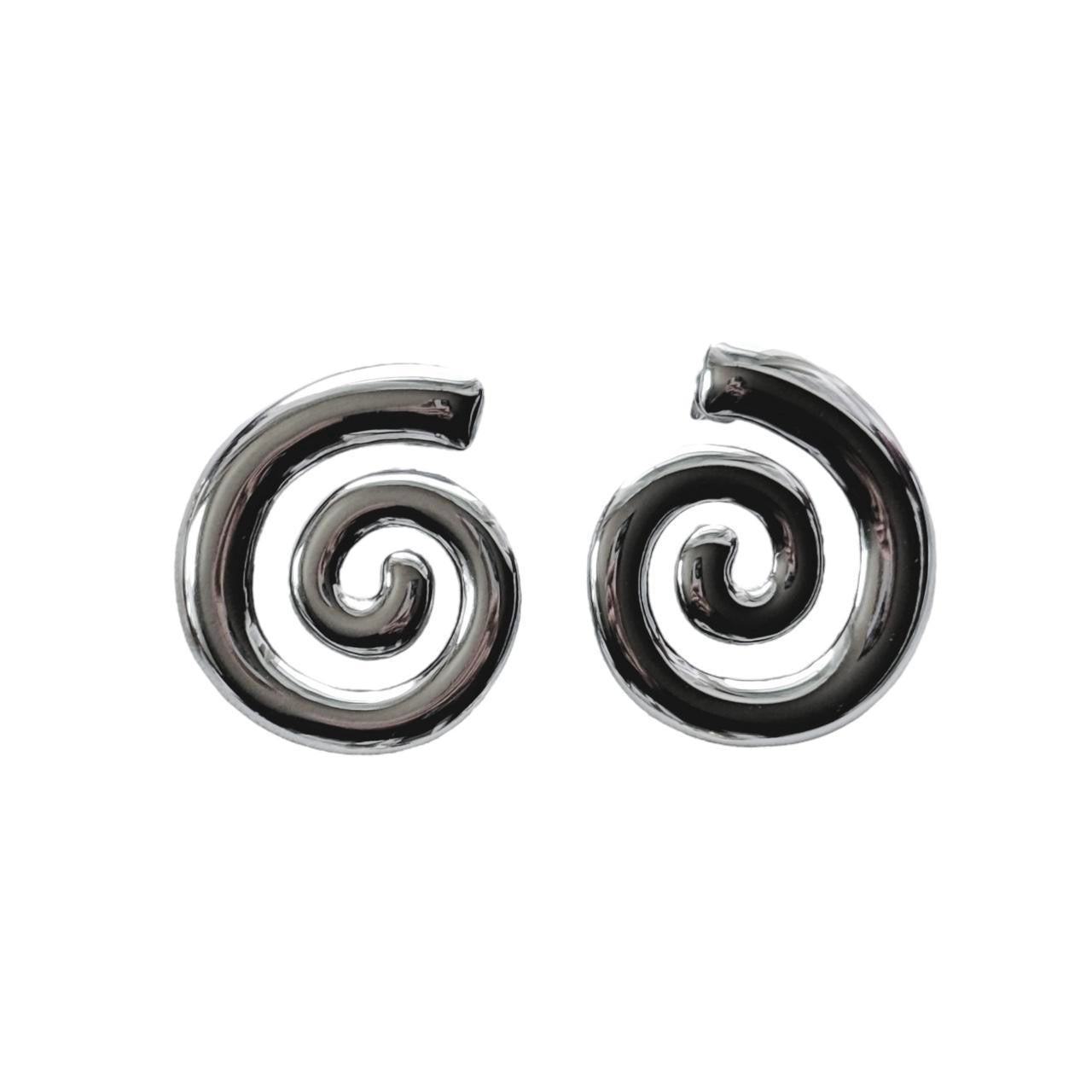 silver spiral earrings