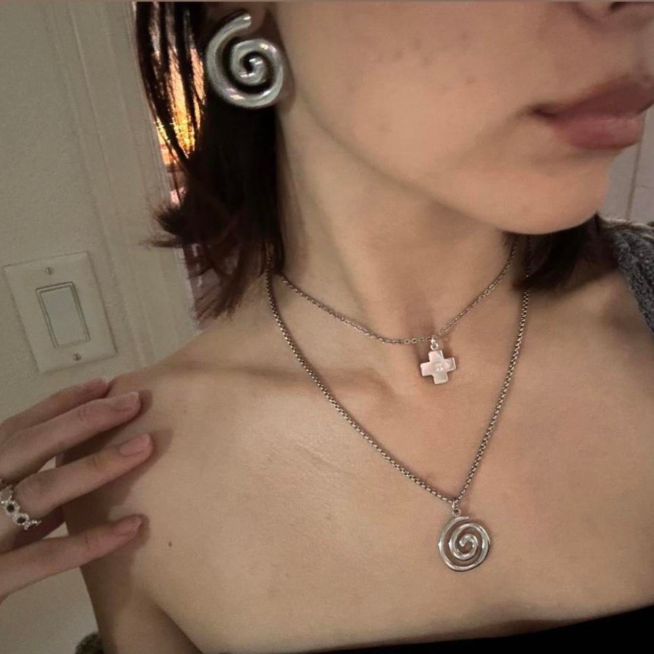 silver spiral earrings