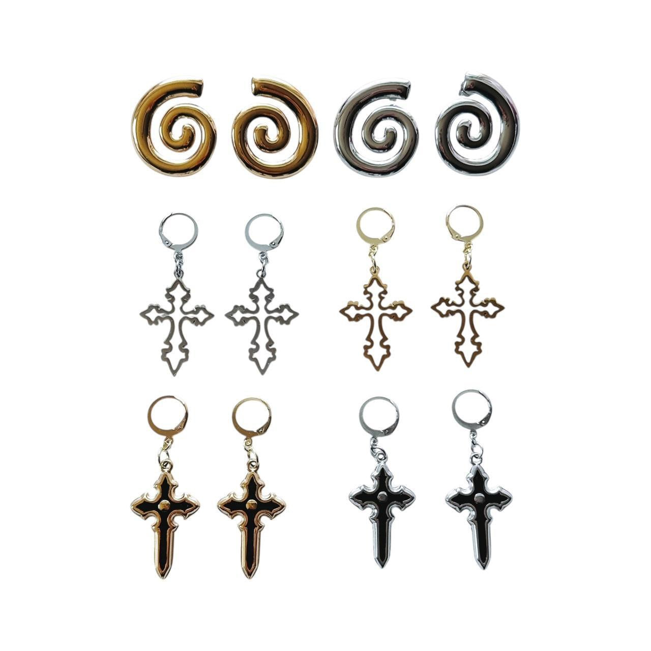silver spiral earrings