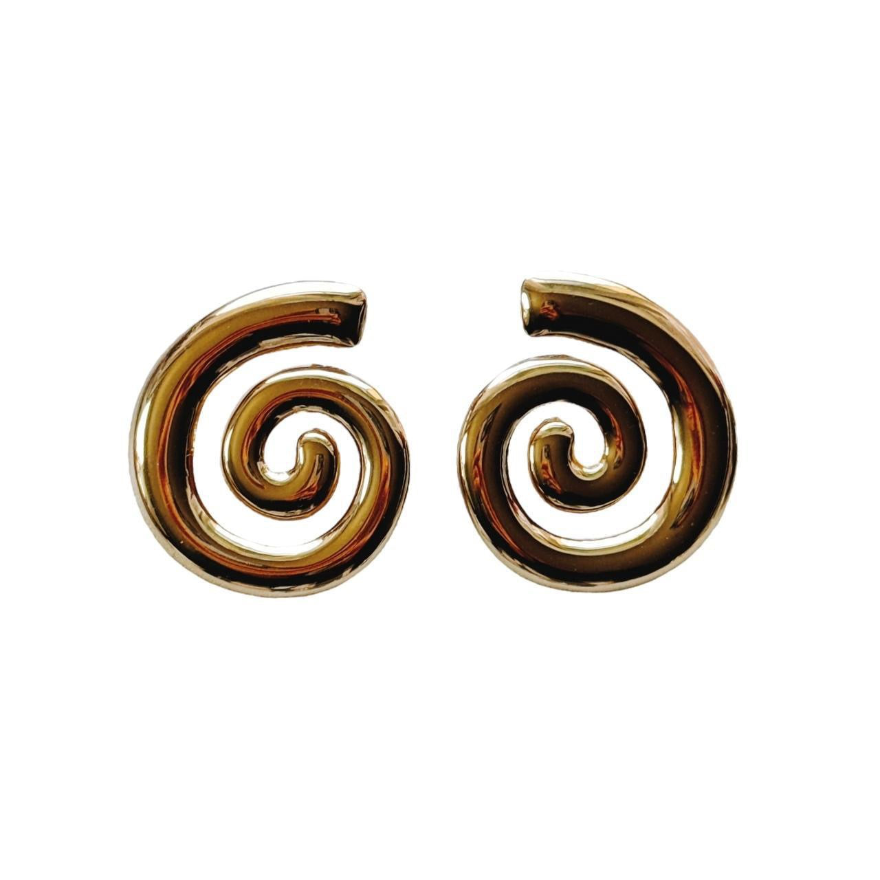 gold spiral earrings