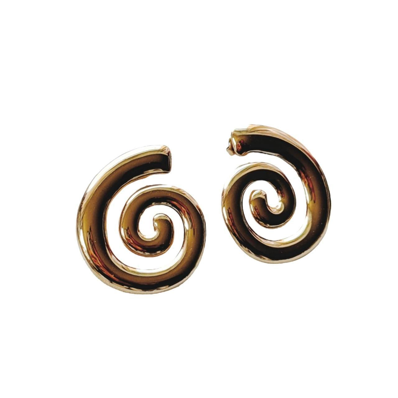 gold spiral earrings