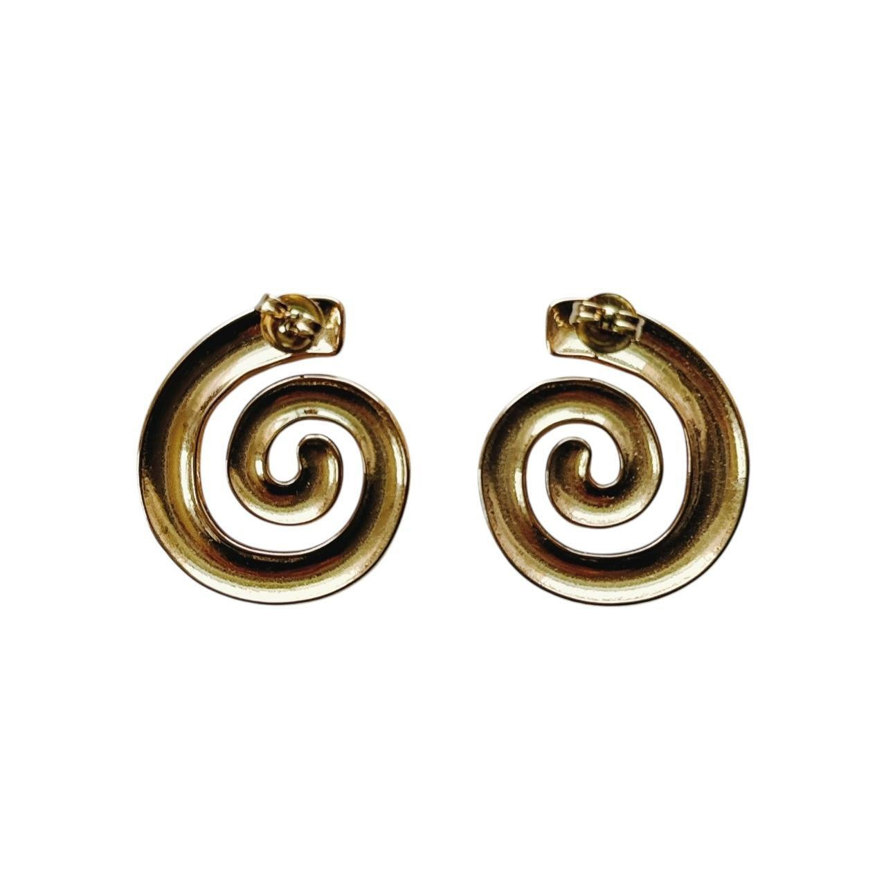 gold spiral earrings