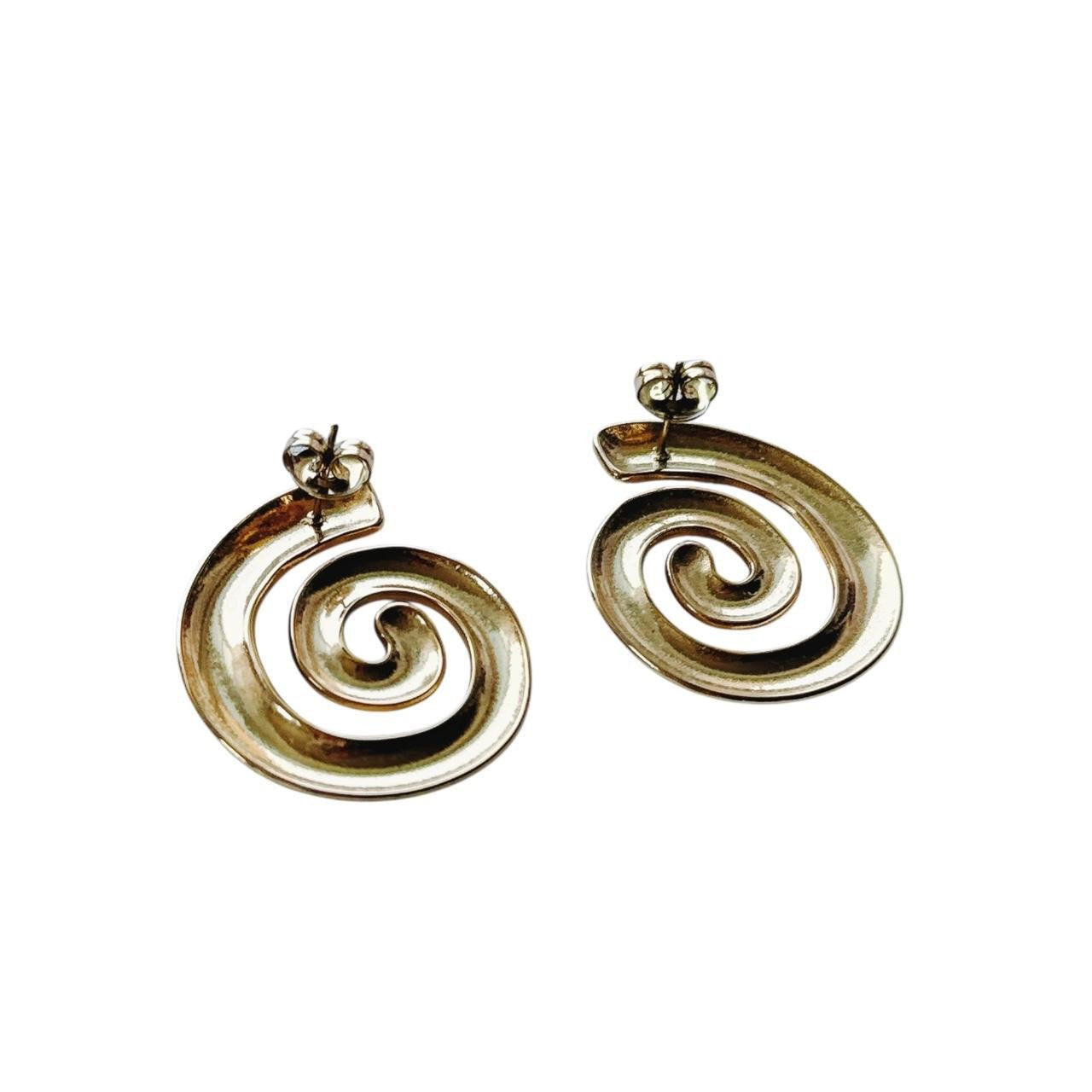 gold spiral earrings