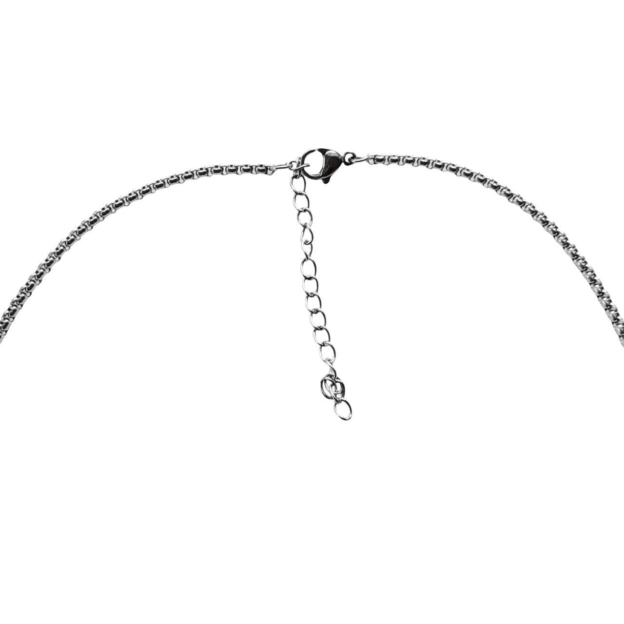 silver puffy flower necklace