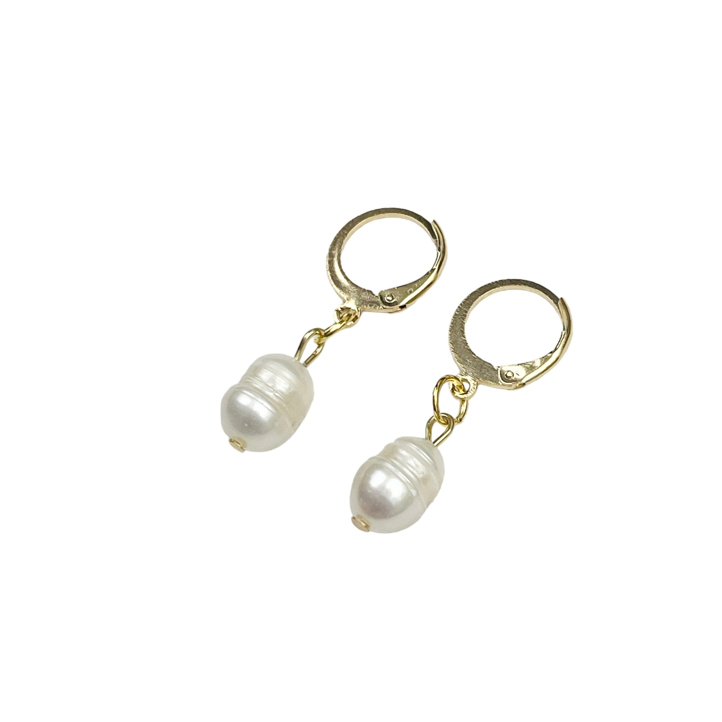 Gold Freshwater Pearl Earrings