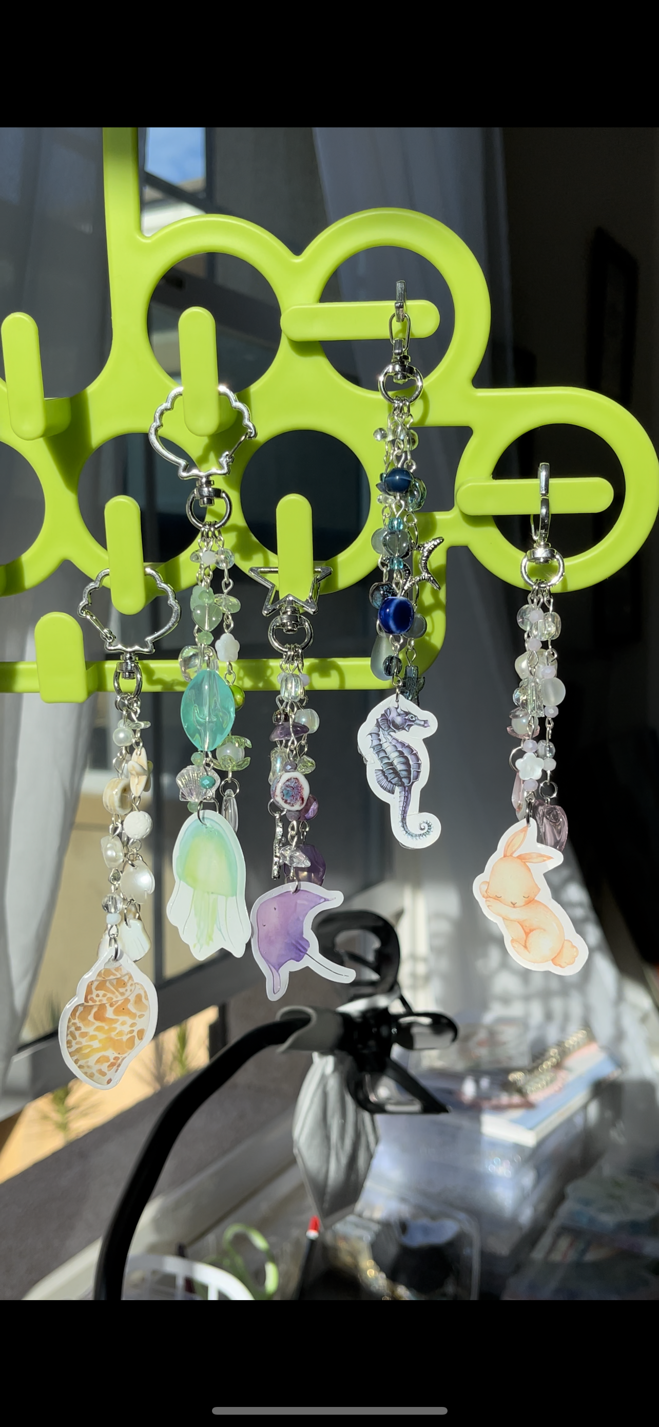 Blue Seahorse Keychain