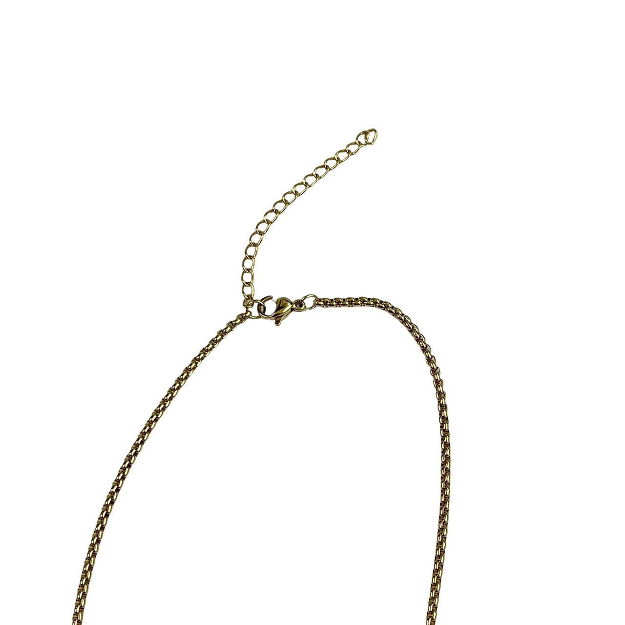 Gold Puffy Lace Heart Necklace