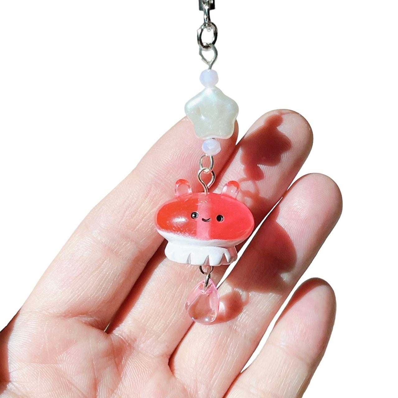 Pink Jellyfish Phone Charm