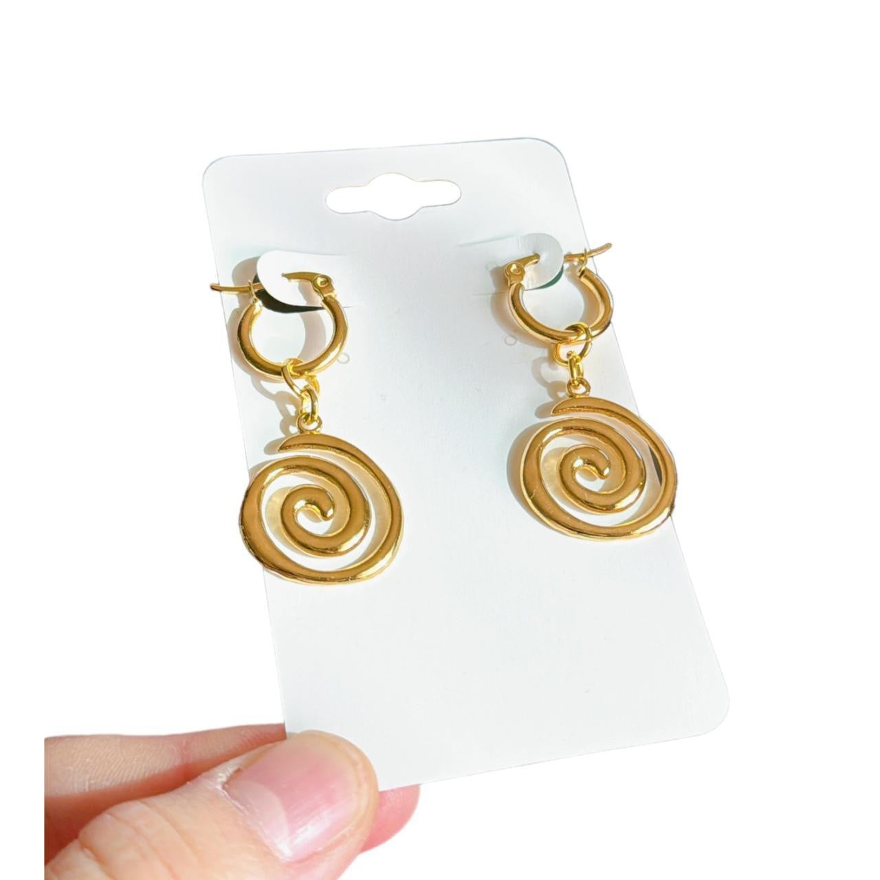 Gold Spiral Hoop Earrings