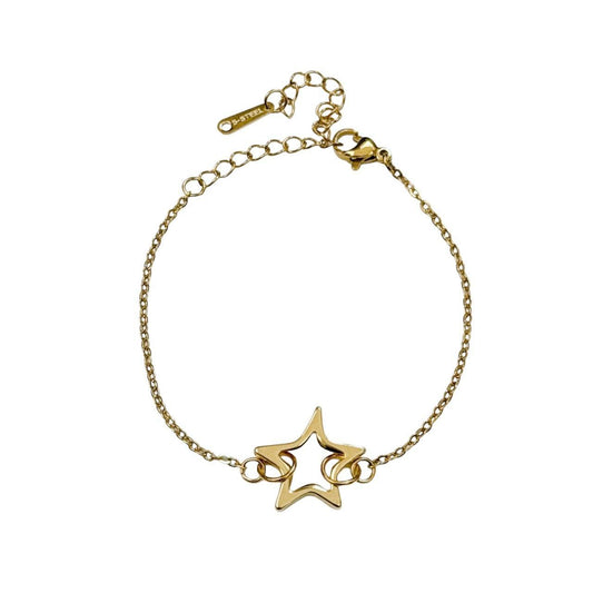 Gold Hollow Star Bracelet