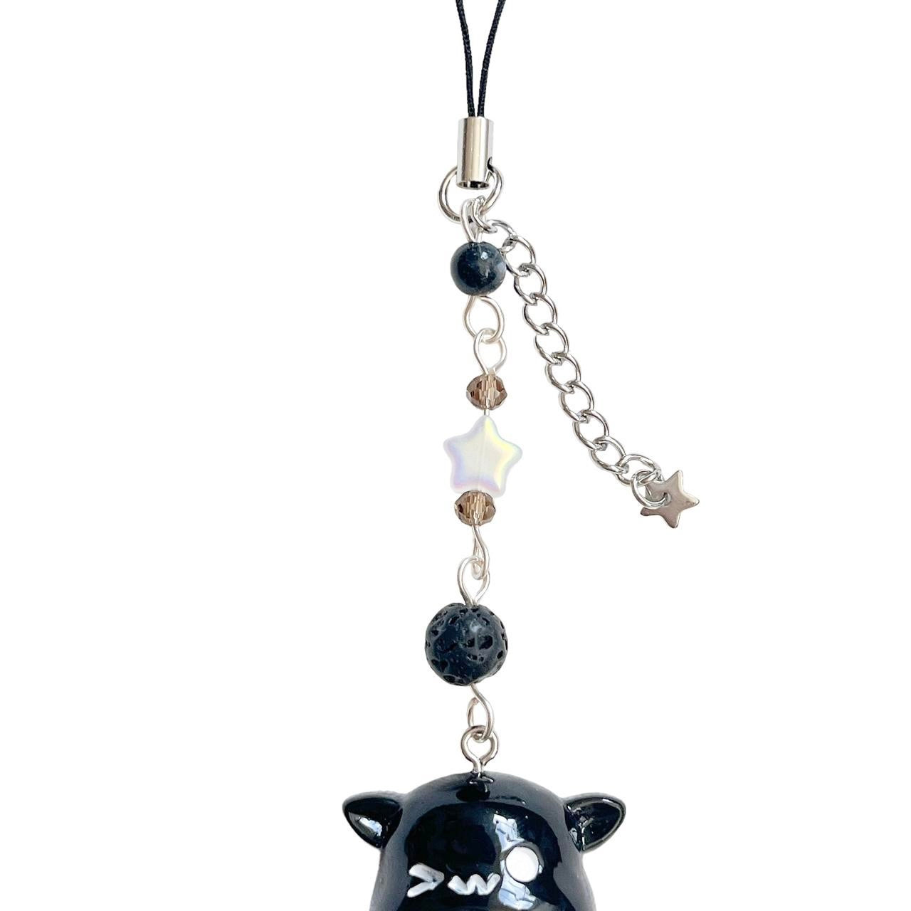 Black Bat Phone Charm