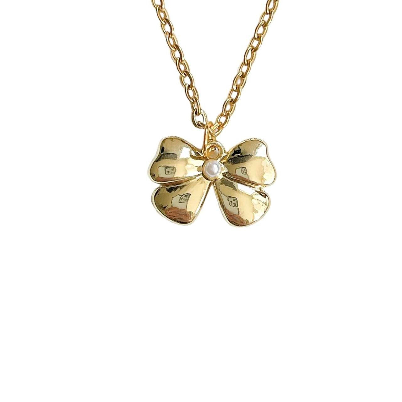 Gold Bow Necklace