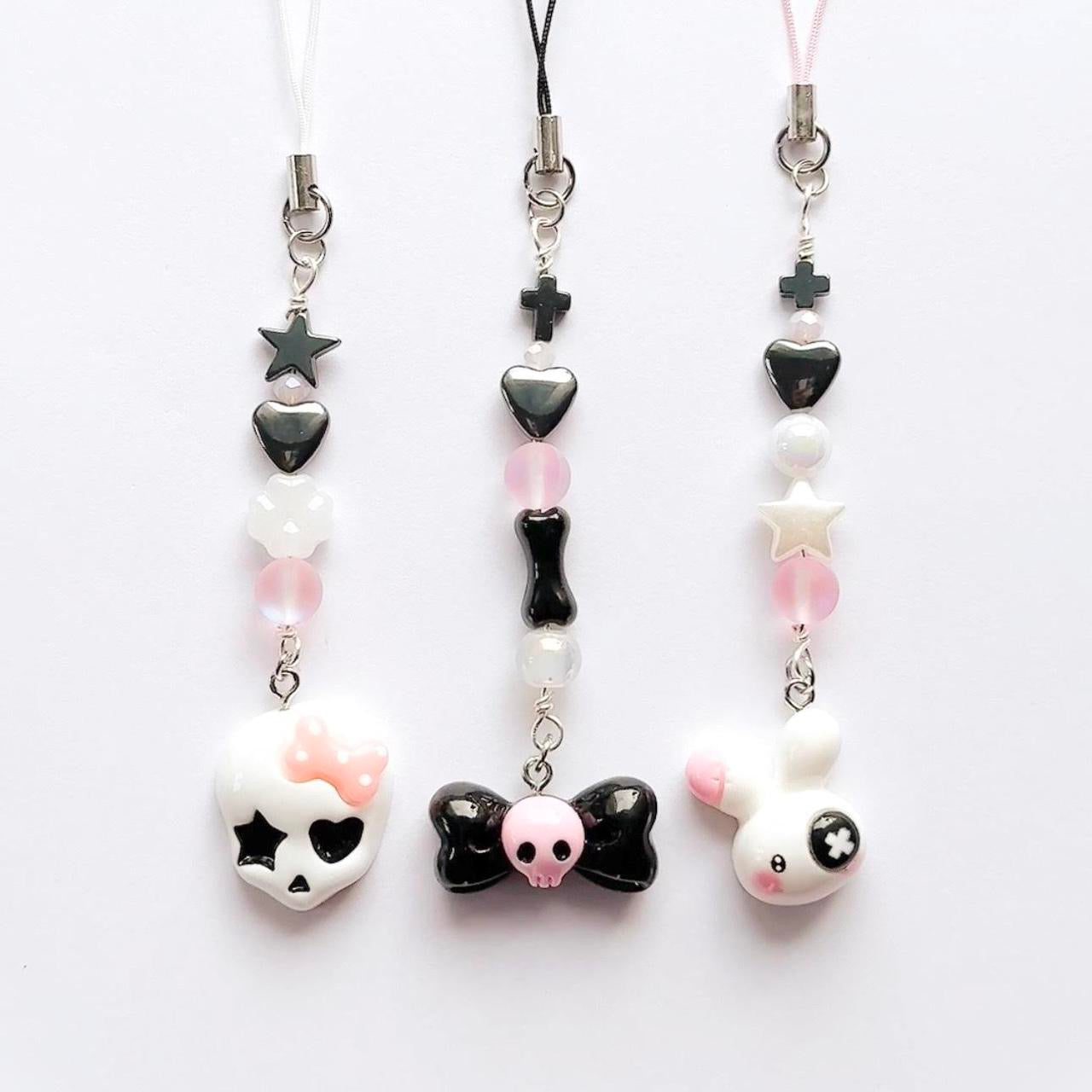 Skull Bow Phone Charm