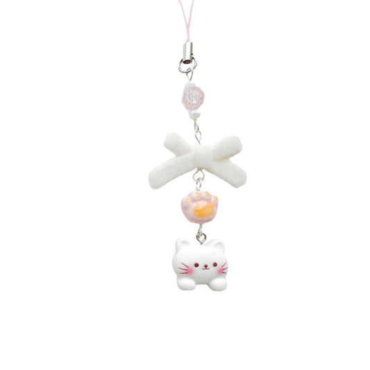 White Cat Phone Charm