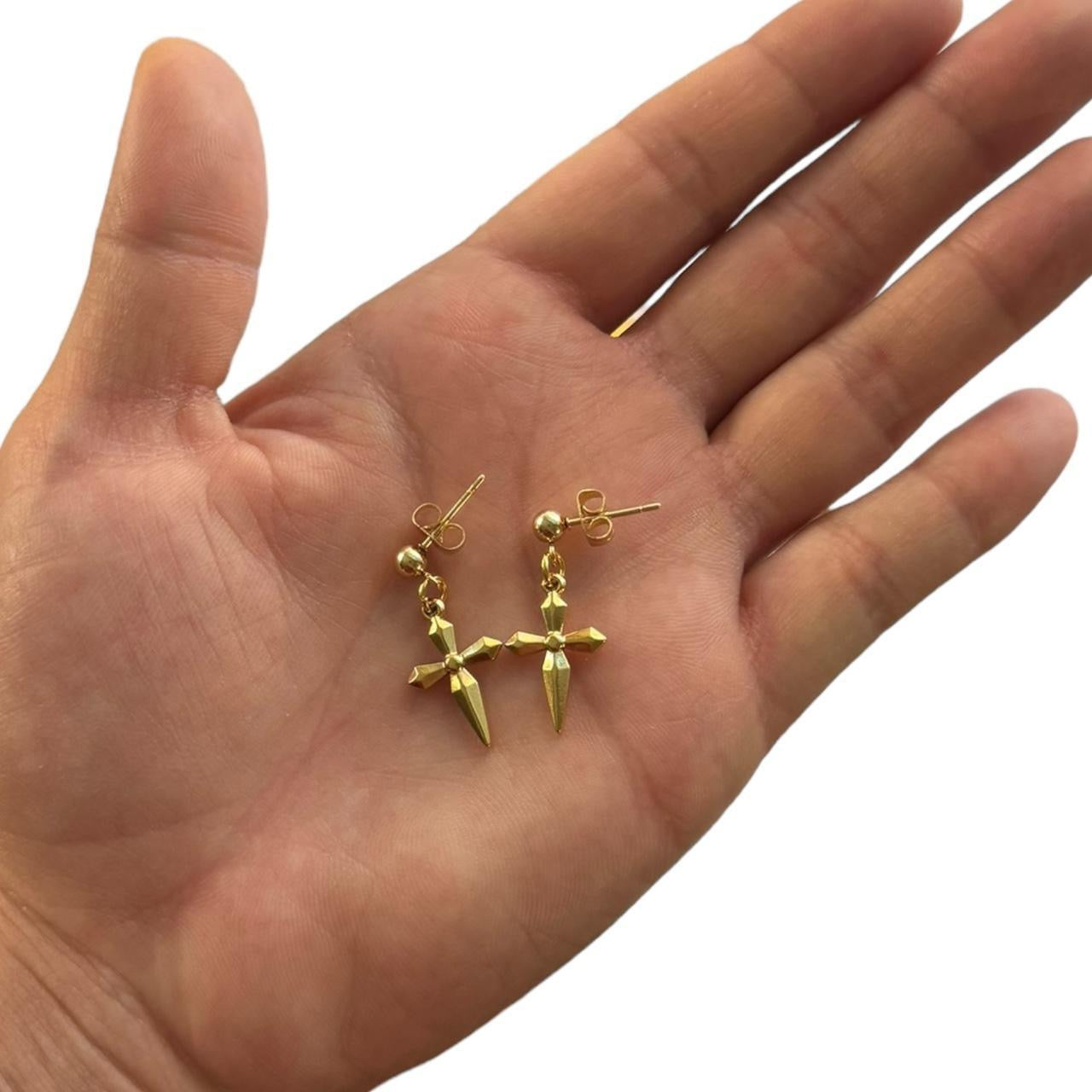 Gold Cross Earrings