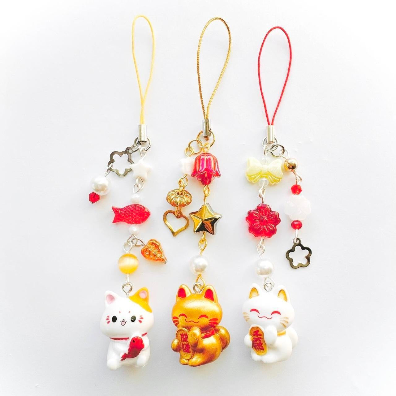 F*sh Lucky Cat Phone Charm