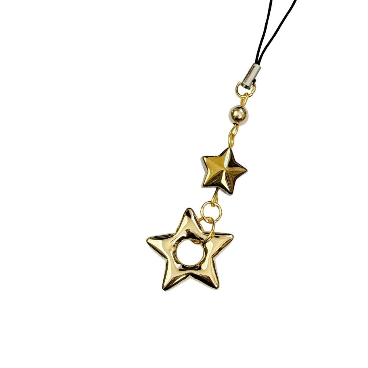 Gold Puffy Star Phone Charm