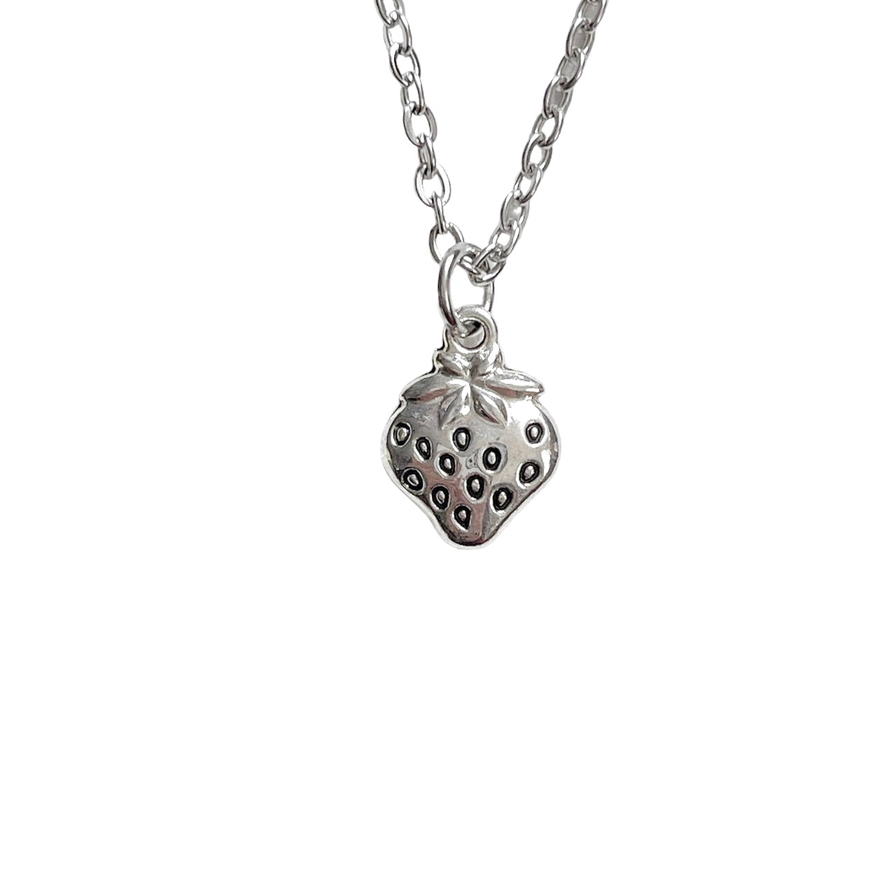 Silver Strawberry Necklace